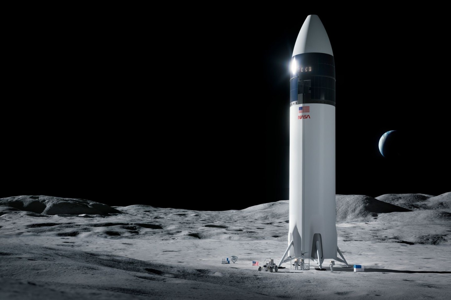 Eine Illustration zeigt das Design des SpaceX Starship.