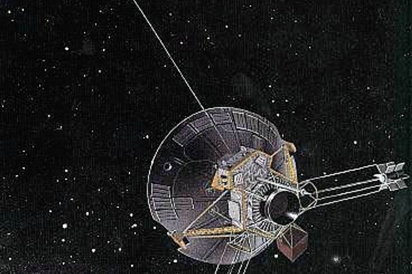 Eine Zeichnung der US-Raumsonde Pioneer 10.