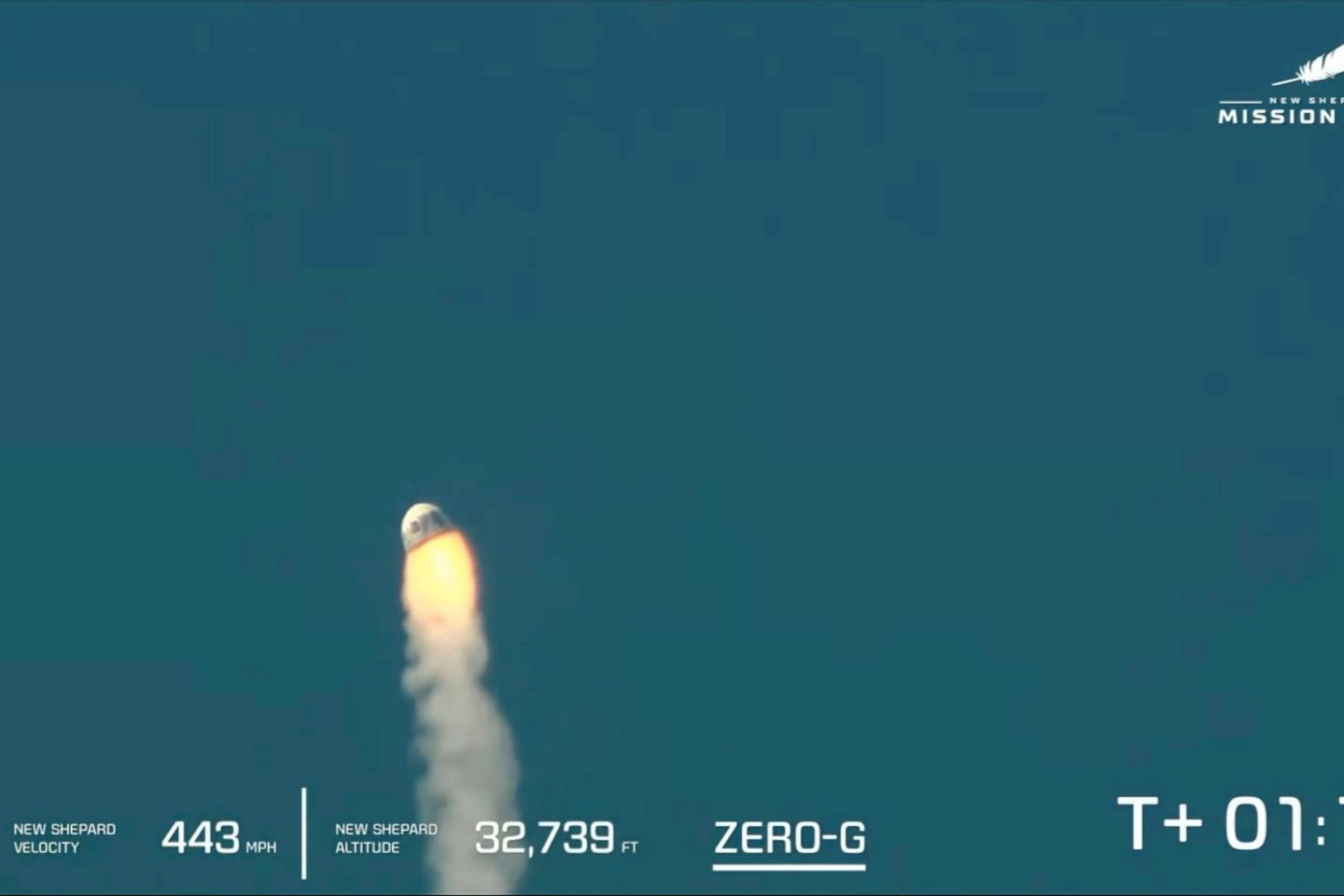 Dieses von Blue Origin zur Verfügung gestellte Bild zeigt eine Kapsel mit wissenschaftlichen Experimenten nach einem missglückten Start.