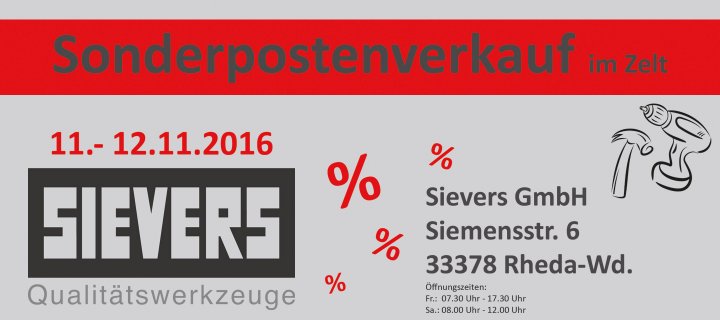 Sonderpostenverkauf bei Sievers GmbH