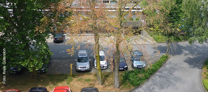 Sperrung des Parkplatzes zwischen Kreishaus und Kreissparkasse