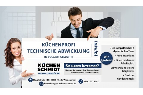 Küchenprofi / Technische Abwicklung (m/w/d) gesucht!